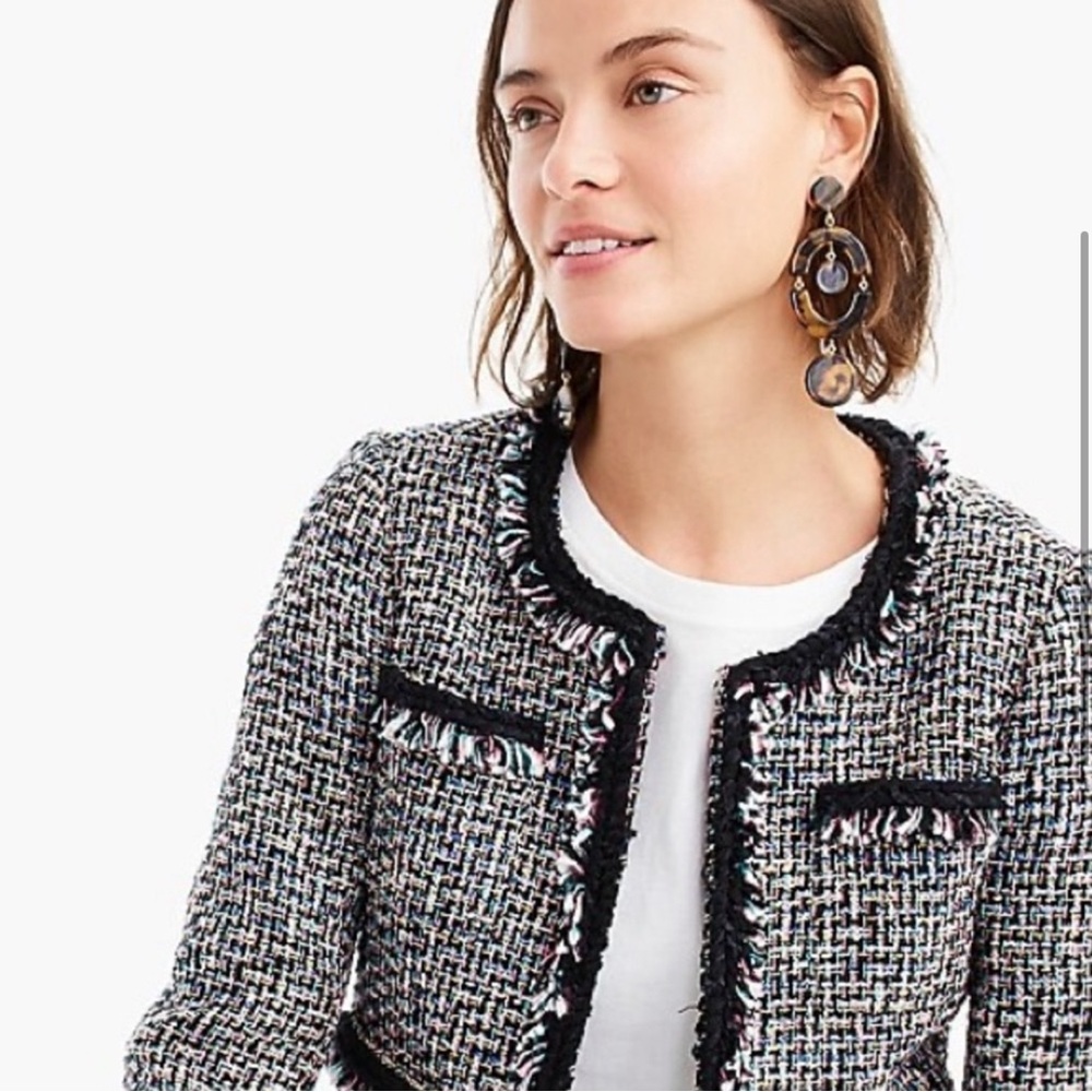 NWT.JCrew Lady jacket in multicolor metallic tweed - Picture 3 of 6